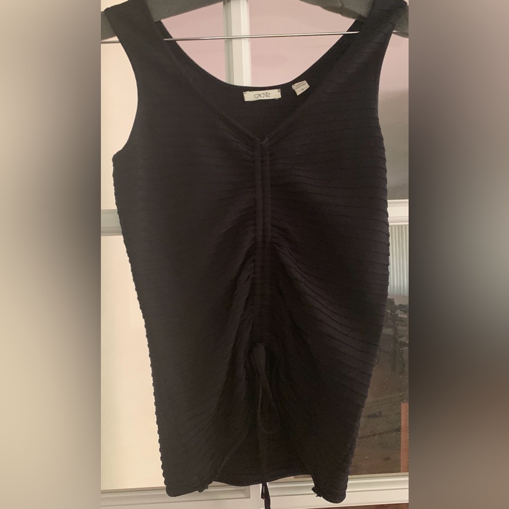 Cache Black Textured Sleeveless Top